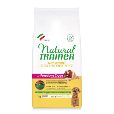 NATURAL TRAINER ADULT SMALL TOY  CON PROSCIUTTO CRUDO E RISO KG 7.