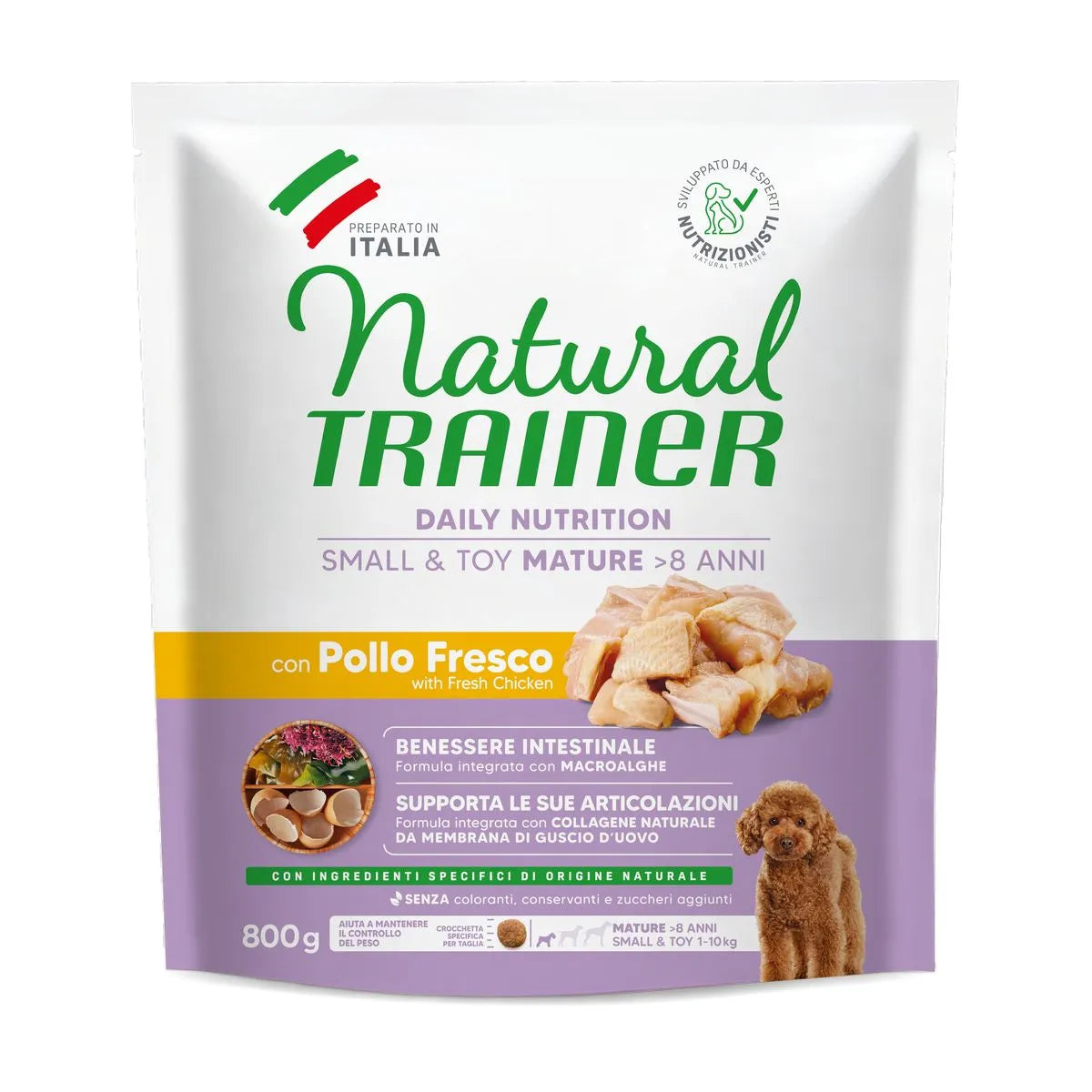 NATURAL TRAINER MATURE CON POLLO E RISO 800 GR.