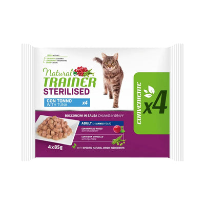 NATURAL TRAINER FLOW PACK STERILIZZATO  4 X 85 GR CON  MERLUZZO