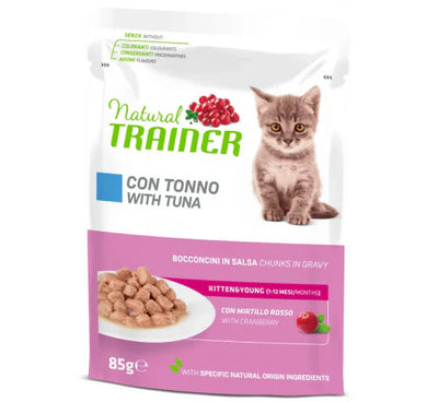 NATURAL TRAINER KITTEN&YOUNG CON TONNO 85 GR.